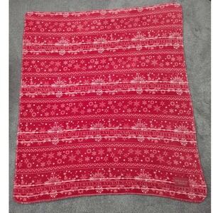 Victoria's Secret Plush‎ Throw Blanket Red White Snowflake Sherpa Christmas